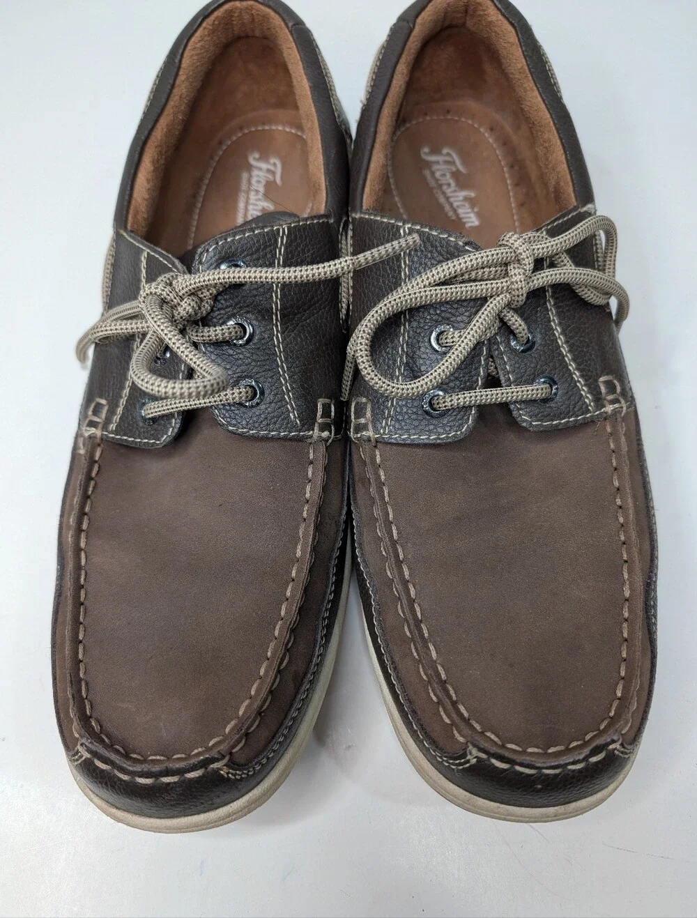 Florsheim Lakeside Oxford Boat Shoes Brown Nubick Leather Men's Size 13M